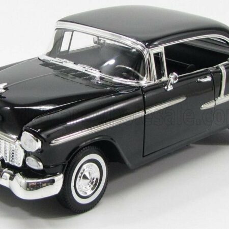 MOTOR-MAX 1/18 CHEVROLET | BEL AIR CABRIOLET CLOSED 1955 | BLACK SILVER