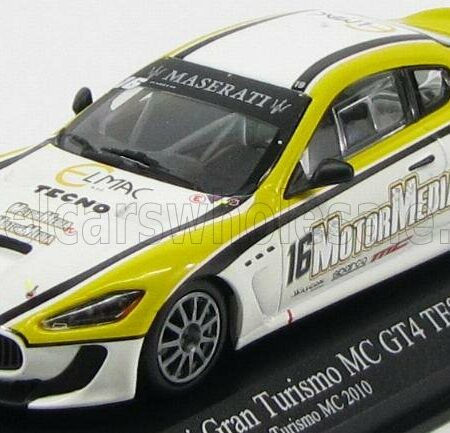 MINICHAMPS 1/43 MASERATI | GRANTURISMO MC GT4 COUPE N 16 TROFEO GRANTURISMO MC 2010 NECCHI | WHITE YELLOW