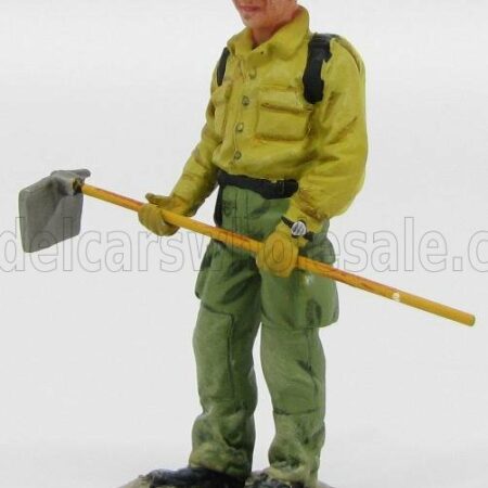 EDICOLA-FIGURES 1/32 VIGILI DEL FUOCO | VIGILE DEL FUOCO FORESTALE AMERICANO NEW YORK CITY 2003 - AMERICAN FIREMAN | GREEN YELLOW