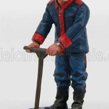 EDICOLA-FIGURES 1/32 VIGILI DEL FUOCO | VIGILE DEL FUOCO SPAGNOLO BARCELLONA CON CHIAVE APRI TOMBINO 1923 - SPANISH FIREMAN | BLUE RED