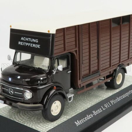 PREMIUM CLASSIXXS 1/43 MERCEDES BENZ | L911 TRUCK ACHTUNG REITPFERDE TRASPORTO BESTIAME 1969 - LIVESTOCK TRANSPORTER | 2 TONE BROWN