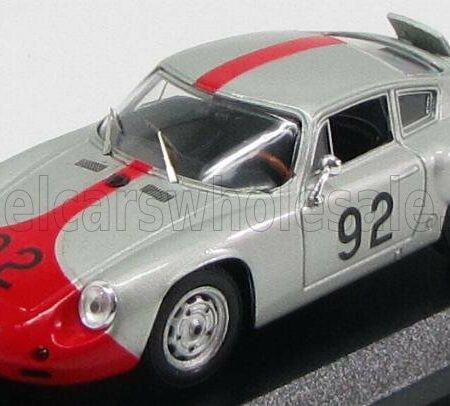 BEST-MODEL 1/43 PORSCHE | 356 CARRERA ABARTH GTL N 92 6th ASSOLUTO - WINNER CATEGORIA GRAN TURISMO TARGA FLORIO 1961 P-E.STRAHLE - A.PUCCI | SILVER RED