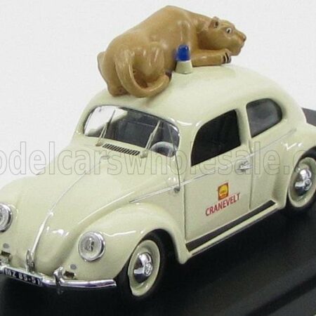 RIO-MODELS 1/43 VOLKSWAGEN | BEETLE SHELL CRANEVELT ZOO DI ARNHEM HOLLAND 1965 - WITH LION | LIGHT GREY