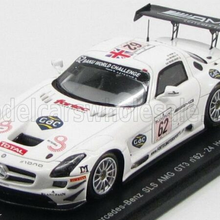 SPARK-MODEL 1/43 MERCEDES BENZ | SLS AMG GT3 TEAM FORTEC MOTORSPORT N 62 24h SPA 2013 O.WEBB - K.WENDLINGER - A.BRUNDLE | WHITE