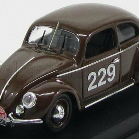 RIO-MODELS 1/43 VOLKSWAGEN | BEETLE N 229 RALLY MONTECARLO 1952 NATHAN - SCHELLHAAS | BROWN