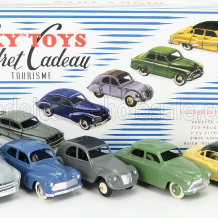 EDICOLA 1/43 BUICK | COFFRET CADEAU TOURISME SET 5X ROADMASTER 1955 - PEUGEOT 203 1940 - FORD VEDETTE 1954 - CITROEN 2CV 1955 - SIMCA 9 ARONDE 1953 | VARIOUS