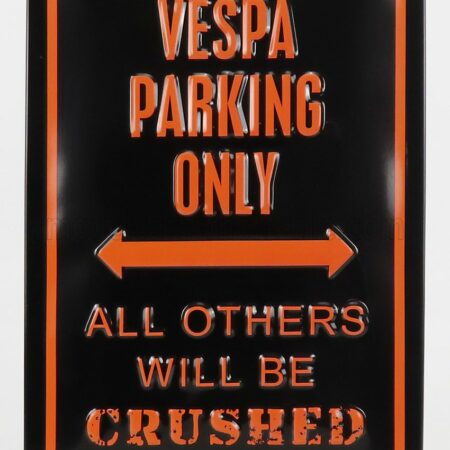 EDICOLA 1/43 ACCESSORIES | METAL PLATE VESPA PARKING ONLY | BLACK ORANGE