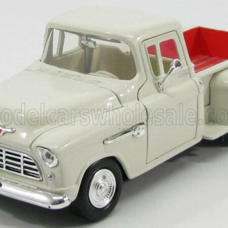 MOTOR-MAX 1/24 CHEVROLET | CHEVY STEPSIDE 5100 PICK-UP 1955 | WHITE