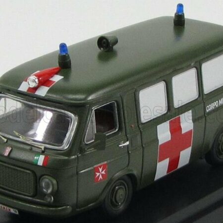 RIO-MODELS 1/43 FIAT | 238 MINIBUS AMBULANZA MILITARE SOVRANO ORDINE DI MALTA 1970 | MILITARY GREEN