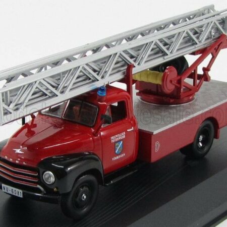 EDICOLA 1/43 OPEL | BLITZ TRUCK SCALA FREIWILLIGE FEUERWEHR 1952 - FIRE ENGINE - VIGILI DEL FUOCO | RED SILVER