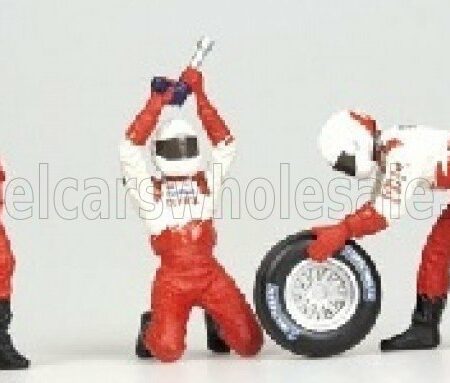 MINICHAMPS 1/43 FIGURES | F1 PIT-STOP TOYOTA 2002 CAMBIO GOMME ANTERIORE - FIGURES | WHITE RED