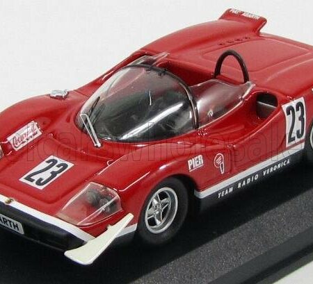 BEST-MODEL 1/43 FIAT | ABARTH 2000S SPIDER TEAM RADIO VERONICA N 23 SILVERSTONE 1969 E.SWART | RED