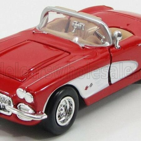 MOTOR-MAX 1/24 CHEVROLET | CORVETTE CABRIOLET 1959 | RED WHITE