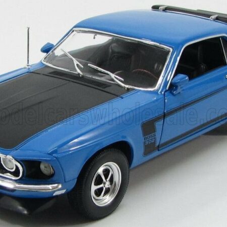 WELLY 1/18 FORD USA | MUSTANG BOSS 302 1969 | BLUE MATT BLACK