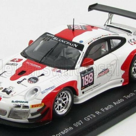 SPARK-MODEL 1/43 PORSCHE | 911 997-2 GT3 R TEAM FACH AUTO TECH N 188 24h SPA 2014 O.KLOHS - M.RAGGINGER - P.FROMMENWILER - S.DOLENC | WHITE RED