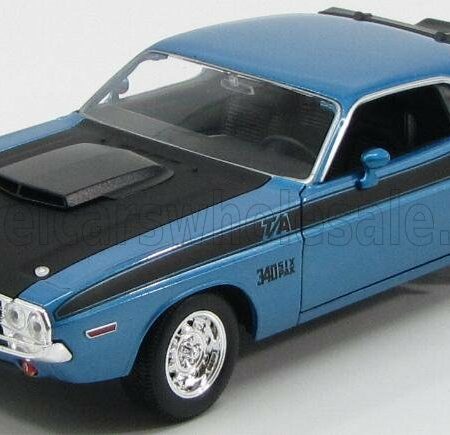 WELLY 1/24 DODGE | CHALLENGER T/A 340 SIX PAK COUPE 1970 | LIGHT BLUE MET BLACK