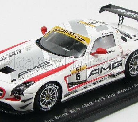 SPARK-MODEL 1/43 MERCEDES BENZ | SLS AMG GT3 N 6 2nd GT CUP MACAU GP 2014 R.VAN DER ZANDE | WHITE