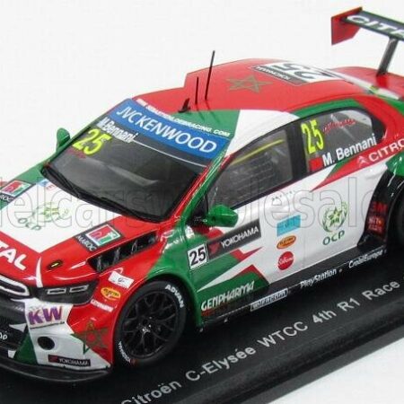 SPARK-MODEL 1/43 CITROEN | C-ELYSEE WTCC N 25 4th R1 RACE OF MAROCCO 2015 M.BENNANI | RED WHITE GREEN