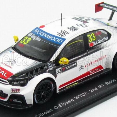 SPARK-MODEL 1/43 CITROEN | C-ELYSEE WTCC N 33 2nd R1 RACE OF MAROCCO 2015 MA QING HUA | WHITE BLACK