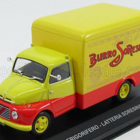 EDICOLA 1/43 FIAT | 615N TRUCK VAN FRIGORIFERO 1955 - BURRO LATTERIA SORESINA | YELLOW RED