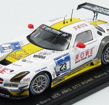 SPARK-MODEL 1/43 MERCEDES BENZ | SLS AMG GT3 TEAM ROWE RACING N 23 24h NURBUGRING 2015 K.GRAF - C.HOHENADEL - N.BASTIAN - T.JAGER | WHITE YELLOW