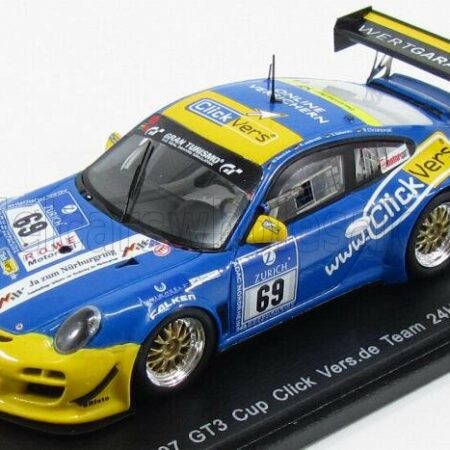 SPARK-MODEL 1/43 PORSCHE | 911 997-2 GT3 CUP TEAM CLICK VERS.DE N 69 24h NURBURGRING 2015 W.DESTREE - K.JODEXNIS - E.SALEWSKY - R.CHRZANOWSKI | BLUETTE YELLOW