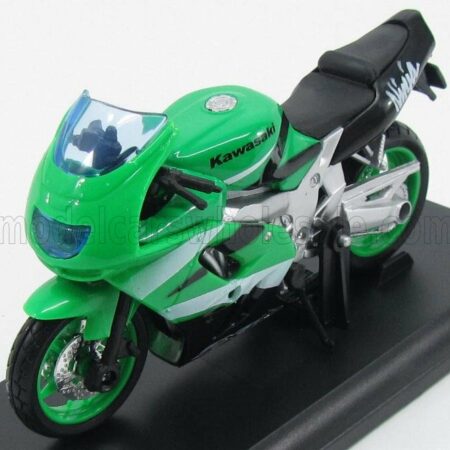 MAISTO - 1/18 - KAWASAKI - NINJA ZX-9R 2001 - GREEN SILVER BLACK