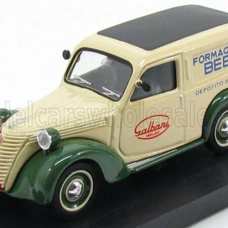 BRUMM 1/43 FIAT | 1100 FURGONE VAN VEICOLO COMMERCIALE PUBLICITAIRE GALBANI MELZO MILANO DEPOSITO DI NAPOLI 1950 | CREAM GREEN